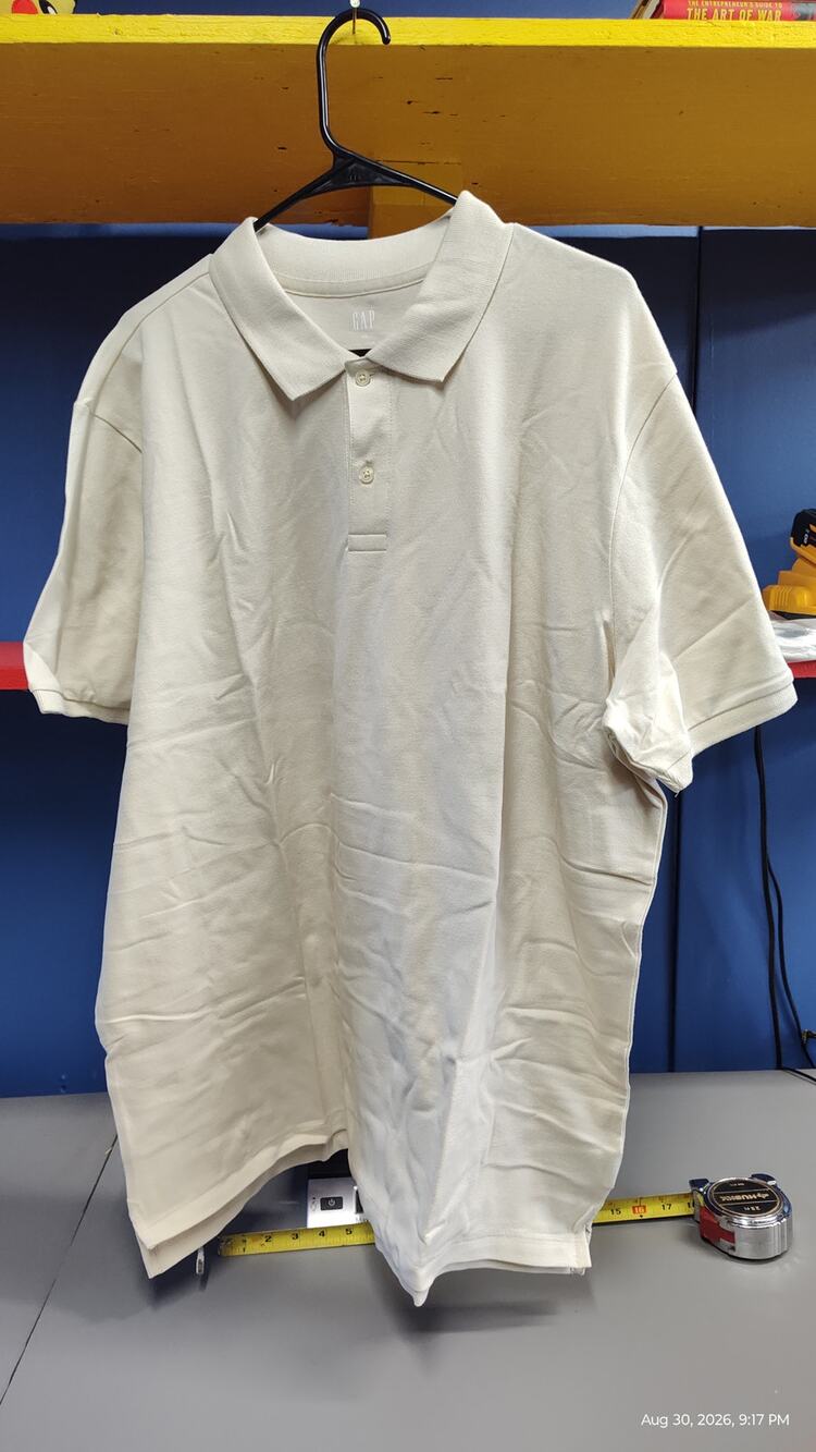 Gap Men's Stretch Pique Polo Shirt Size XXL White Short Sleeve